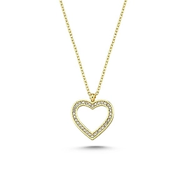 Zirkon Taşlı Kalp Model Kolye