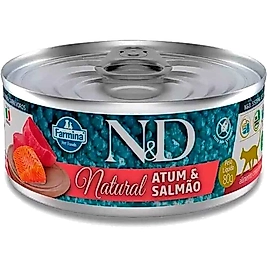 N&D Natural Tuna Ve Somon Balıklı Yetişkin Kedi Konservesi 70 Gr