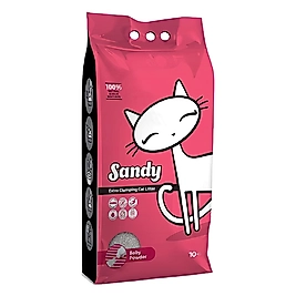 Sandy Doğal Sodyum Bentonit Bebek Pudrası Kokulu İnce Taneli Kedi Kumu (10 L)