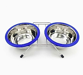 PF-4155 Playfull 16 Oz Krom Kaplı Çiftli Mama Kabı