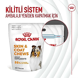 Royal Canin Chews Yetişkin Köpekler İçin Deri ve Tüy Sağlığını Destekleyici Ödül Maması 240 Gr