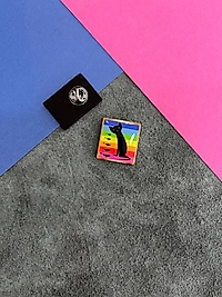 Gökkuşağı Kedi ve Balık | Yaka Rozeti