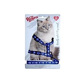 Natura Yetişkin Kedi Bel Tasması – Kılçık ve Pati Mavi