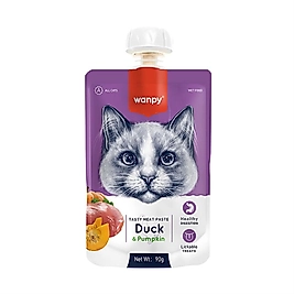 Wanpy Taze Ördek Etli ve Balkabaklı Kedi Et Ezmesi (90 g)