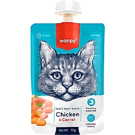 Wanpy Kedi Ödülü Tavuklu Havuçlu Ezme 90 Gr 6927749871514