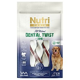 Nutri Canin Dental Twist Kuzu Etli Sargılı Kemik S-M 80 Gr
