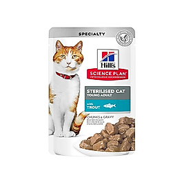 Hill's Science Plan Alabalıklı Kısırlaştırılmış Kedi Pouch Yaş Mama (85 g)
