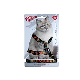 Natura Yetişkin Kedi Bel Tasması – Gökkuşağı Zebra