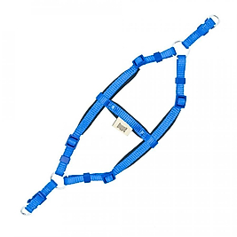 Doggie Konforlu Dokumadan El Yapımı Ronin Model Köpek Göğüs Tasması - XL-2,5x65-75cm - Blue