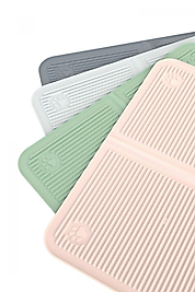 Silikon Kum Ve Mama Matı Havuzlu Yıkanabilir Kedi Tuvaleti Önü Kedi Kumu Paspası Büyük Boy 40x60