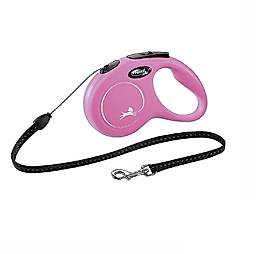 Flexi Classic Yeni Otomatik İpli Köpek Gezdirme Tasması 5 Metre. S Beden Pembe