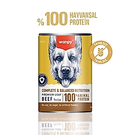 Wanpy Tahılsız Köpek %100 Gerçek Et 375 gr Biftekli Konserve