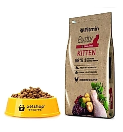 Fitmin Purity Tahılsız  Kitten Tavuk Ve Ciğerli Açık Yavru Kedi Maması