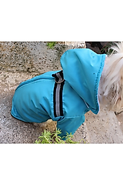 Su Gecirmez İçi Polarli Kapsonlu Yagmurluk Köpek Kıyafeti Mavi  buyuk-orta-kucuk irk