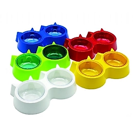 07527 Kedi Başlı İkili Mama Kabı