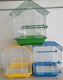 Orta Boy Kuş Kafesi + 2 Adet Yemlik '+ 2 adet Plastik Tünek