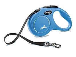 Flexi Classic Yeni Otomatik Şerit Köpek Gezdirme Tasması 5 Metre. L Beden Mavi