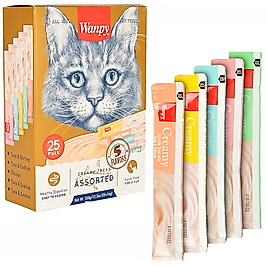 Wanpy Karışık 8 Lezzetli Krema Kedi Ödülü 25*14 gr