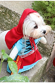 Kırmızı Baslıklı Kız Onden Giydirmeli Köpek Kıyafeti Kostümü