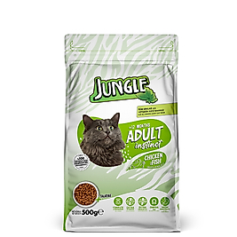 Jungle Tavuk Etli ve Balıklı Yetişkin Kedi Maması (500 g)
