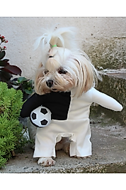Taraftar SIYAH BEYAZ Onden Giydirmeli Köpek Kıyafeti Kostümü
