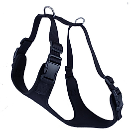 Doggie Havalı Dokumadan El Yapımı Köpek Göğüs Tasması - XL-2,5x65-75cm - Black