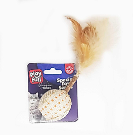 Playfull Ahşap Hasır Tüylü Kedi Oyuncağı 17 Cm