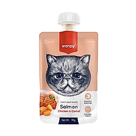 Wanpy Taze Somonlu ve Tavuk Etli Kedi Et Ezmesi (90 g)