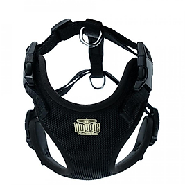 Doggie Havalı Dokumadan El Yapımı Köpek Göğüs Tasması - M-2x45-55cm - Black ADGTM