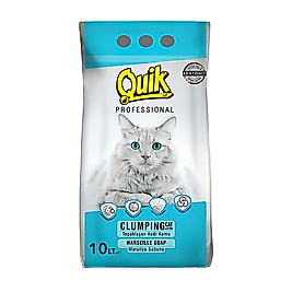 Quik Bentonit Topaklanan Marsilya Sabunlu İnce Taneli Kedi Kumu (10 L)