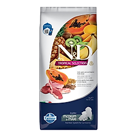 N&D Tropical Selection Kuzu Etli ve Tropikal Meyveli Orta ve Büyük Irk Yavru Köpek Maması 10kg