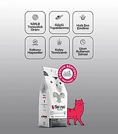 Toi Moi Aktif Karbonlu  Topaklanan Kedi Kumu - 10 KG.