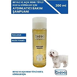 Beyaz ve Açık Renk Tüyler için Şampuan 200 ML
