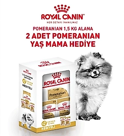 Royal Canin Pomeranian Köpek Maması 1,5 KG + 2 Adet Yaş Mama Hediyeli