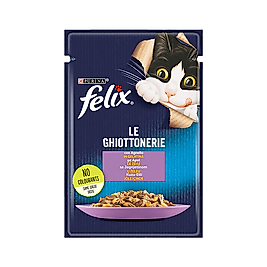 Purina Felix Le Ghiottonerie Kuzu Etli Yetişkin Kedi Pouch Yaş Mama (85 g)